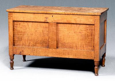 Tiger maple lift-top chest,