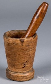 TIGER MAPLE MORTAR AND PESTLE,