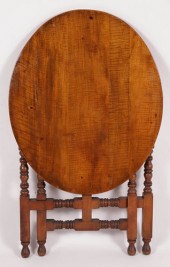 TIGER MAPLE OVAL FOLDING TABLE