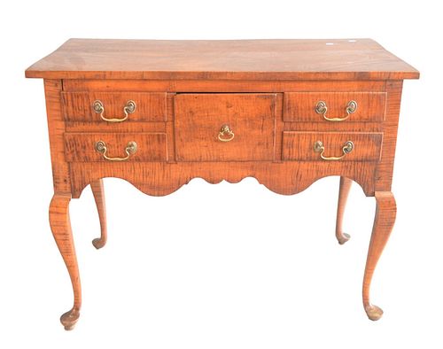 TIGER MAPLE QUEEN ANNE STYLE LOWBOY