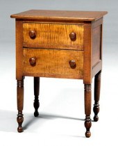 Tiger maple work table, cherry