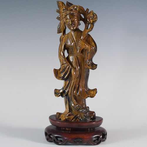 TIGERS EYE GUANYIN FIGURINEA hand