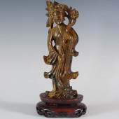 TIGERS EYE GUANYIN FIGURINEA h