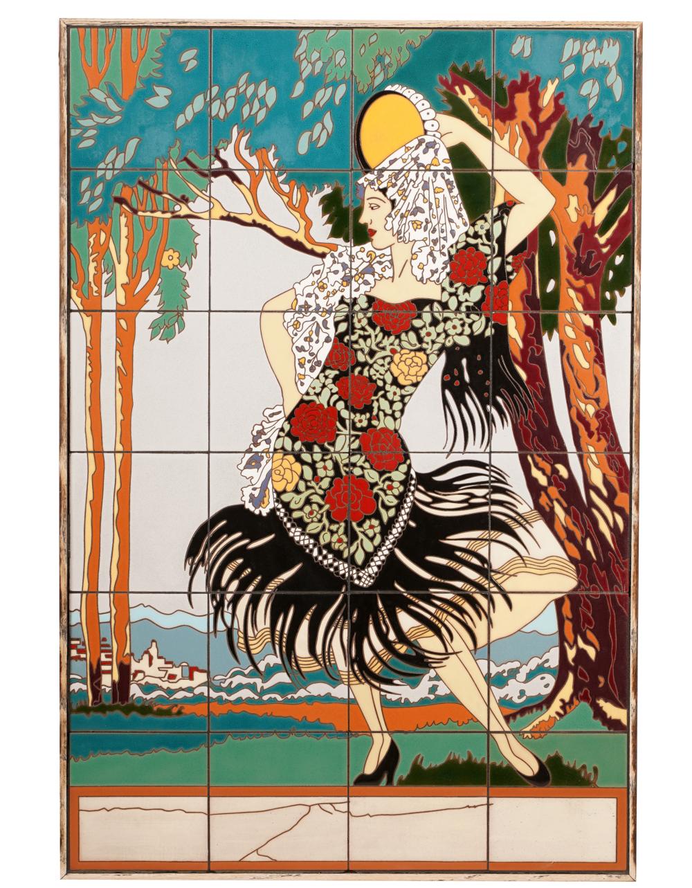 TILE PLAQUE OF A DANCERcomposed