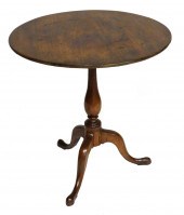TILT TOP TEA TABLE, ROUND TOP,
