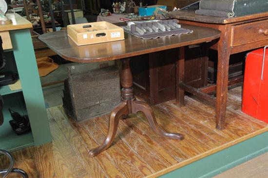 TILT TOP TEA TABLE. Walnut with