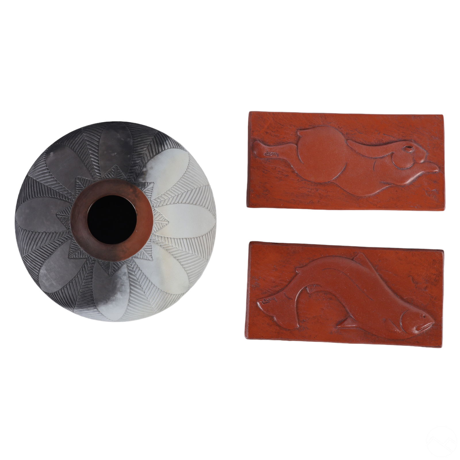 TIM CHERRY B.1965 POTTERY PLAQUES