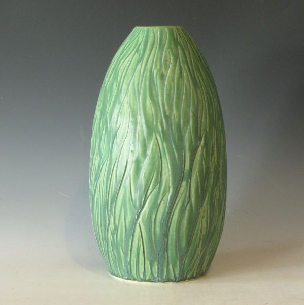 Tim Eberhardt vase with hand-carved