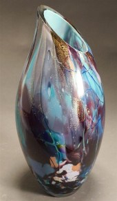 TIM LAZER ART GLASS VASE, H: 1