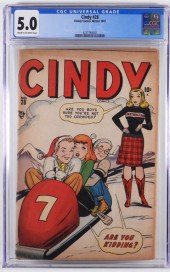 TIMELY COMICS CINDY #28 CGC 5.