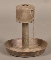 TIN 19TH CENTURY GREASE LAMP.T