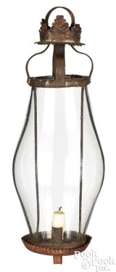 TIN AND GLASS COURTING LANTERN