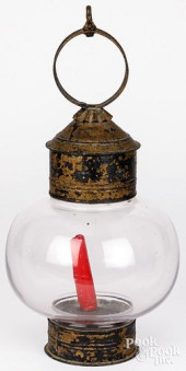 TIN AND GLASS ONION LANTERN, 1