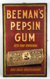 Tin Beeman's Pepsin Gum Sign.