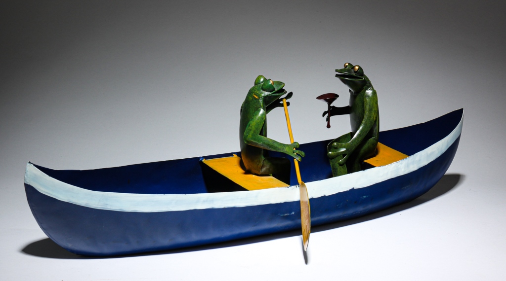 TIN CANOE WITH FROGS. Twentieth