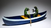 TIN CANOE WITH FROGS. Twentiet