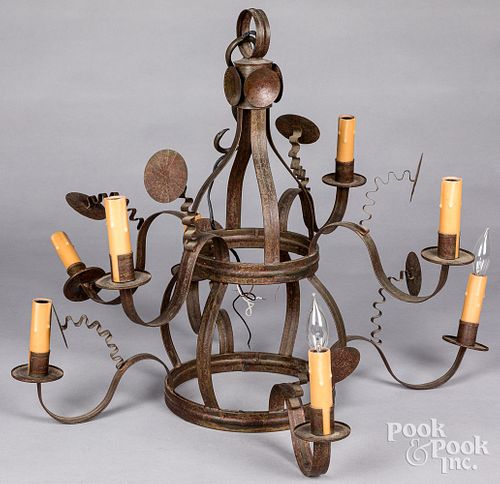 TIN CHANDELIER, 20TH C.Period