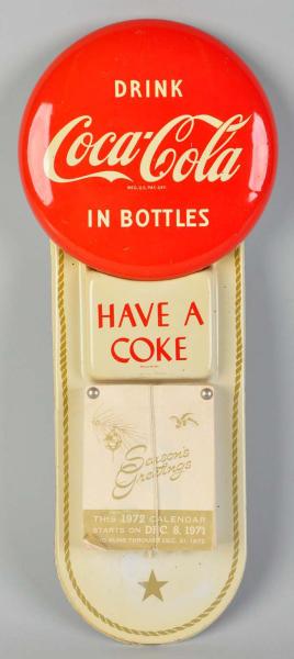 Tin Coca-Cola Calendar Holder. 