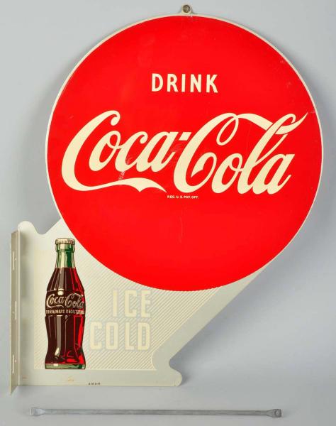 Tin Coca-Cola Flange Sign.  1949.