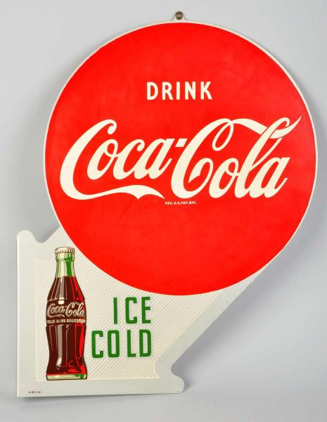 Tin Coca-Cola Flange Sign.  1953.