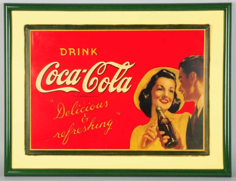 Tin Coca-Cola Sign.  1942.