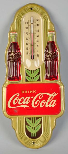 Tin Coca-Cola Thermometer.  1942