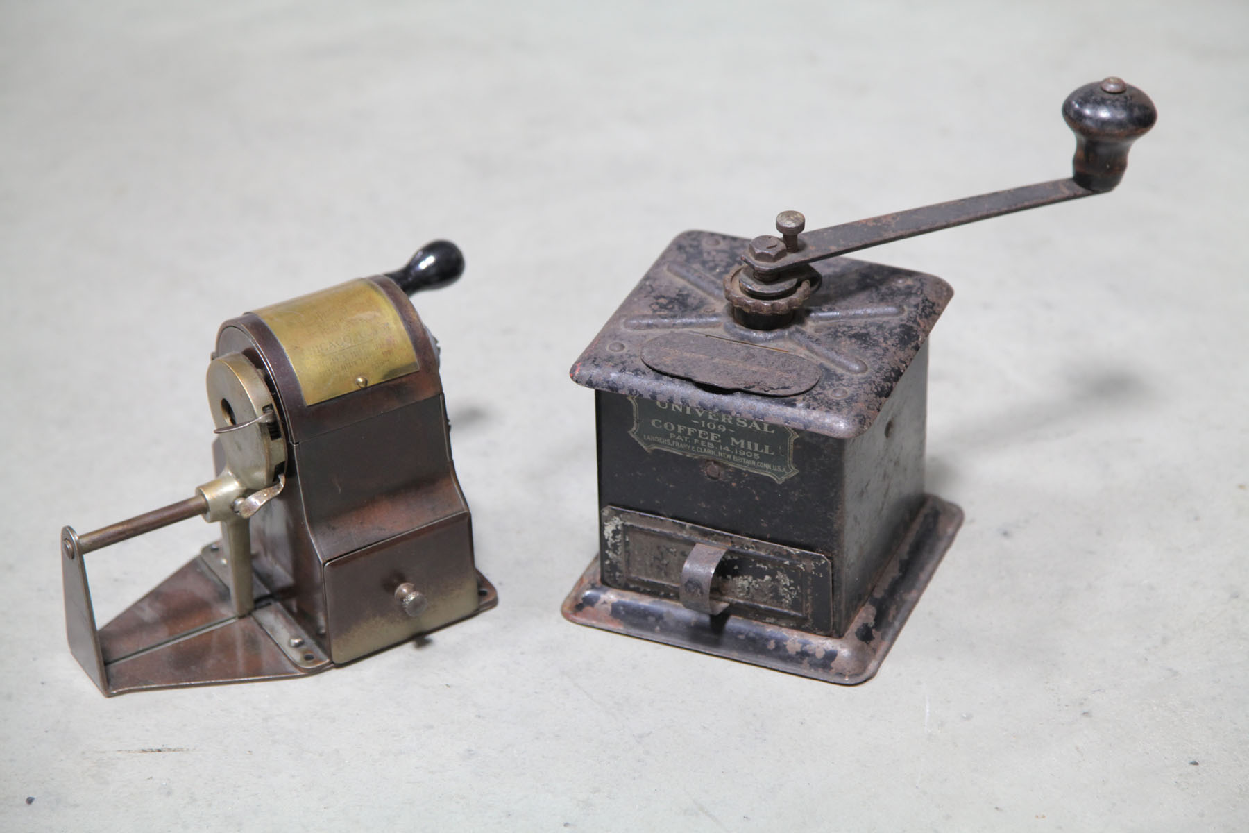 TIN COFFEE MILL AND CLIMAX PENCIL