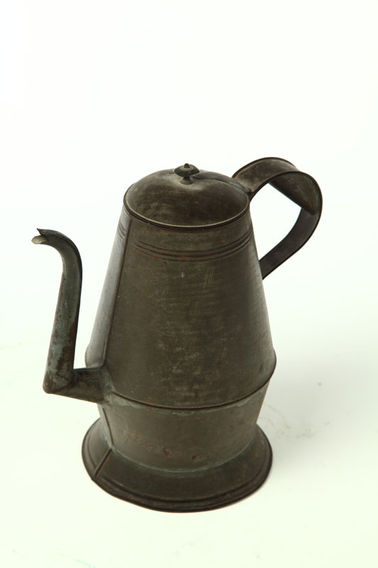 TIN COFFEE POT.  American  19th