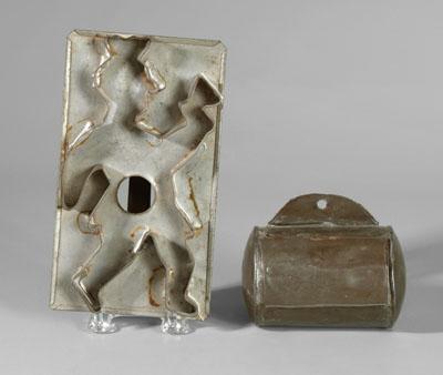 Tin cookie cutter, matchbox: cookie
