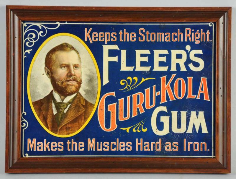 Tin Fleer's Guru-Kola Gum Sign. 