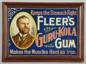 Tin Fleer's Guru-Kola Gum Sign