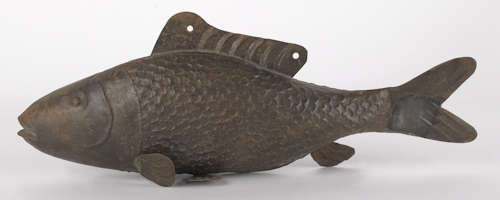 Tin full bodied cod fish trade sign