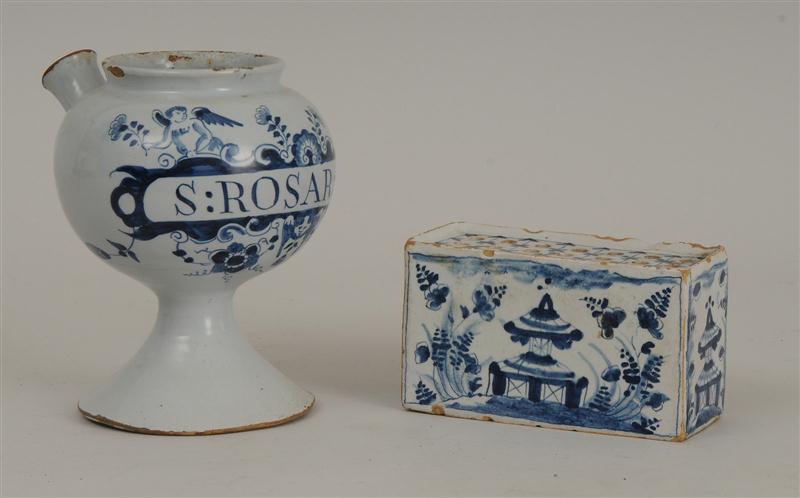 TIN-GLAZED EARTHENWARE BLUE AND