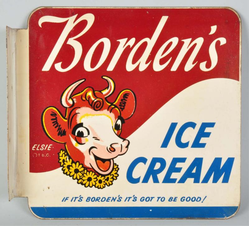 Tin Ice Cream Flange Sign. 