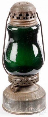 TIN JEWEL SKATERS LAMP, 19TH C