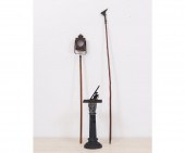Tin lantern on pole, 60"h, wit