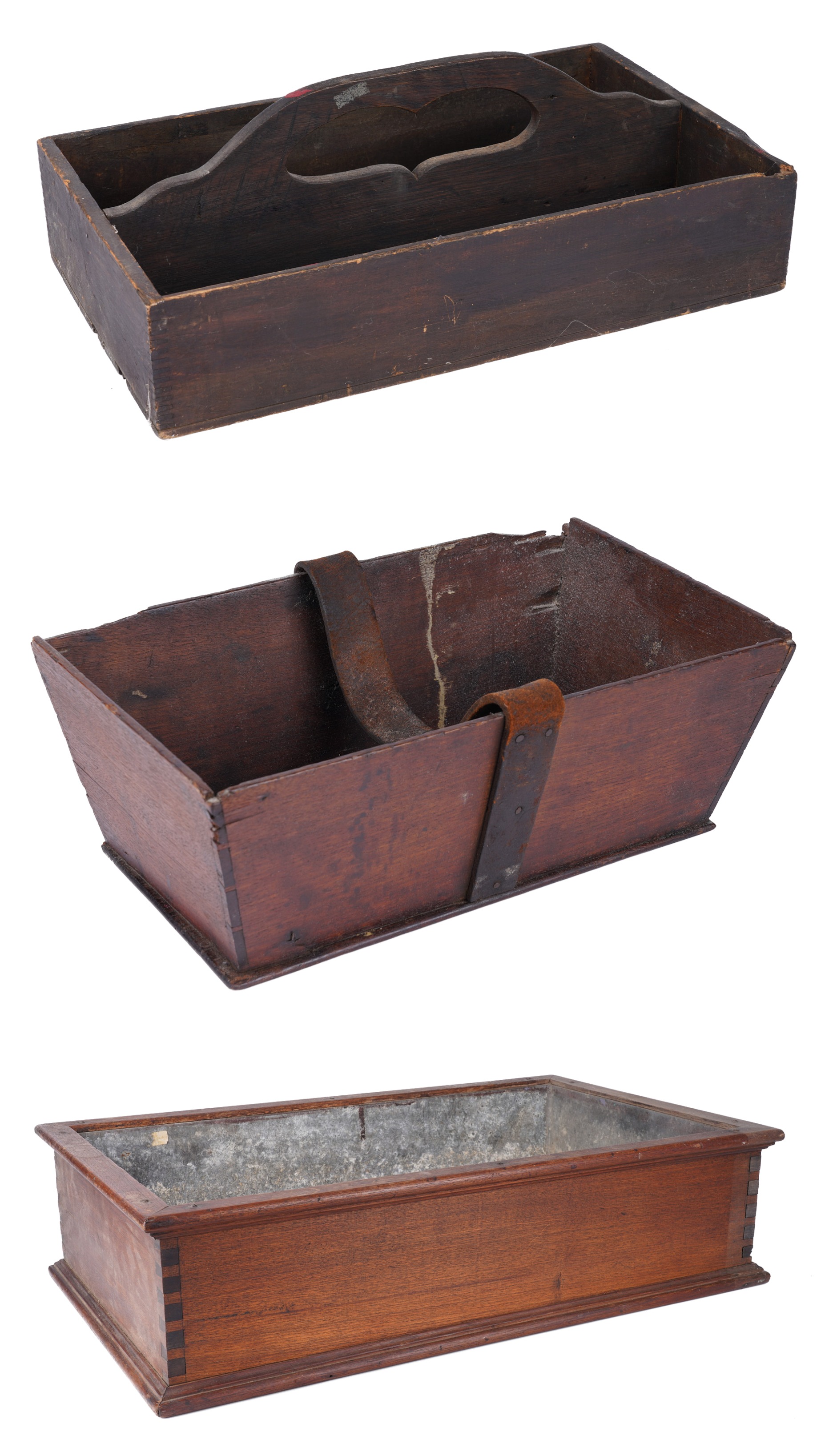 Tin Lined Wooden Planter and