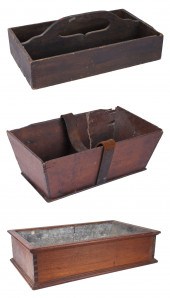 Tin Lined Wooden Planter and C