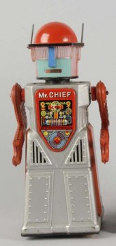 Tin Litho Chief Smoky Robot Ba