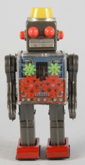 Tin Litho Gear Robot Battery-O