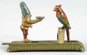 Tin Litho Gnome & Parrot Penny