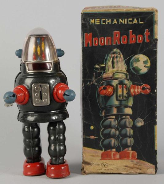 Tin Litho Moon Robot Wind-Up