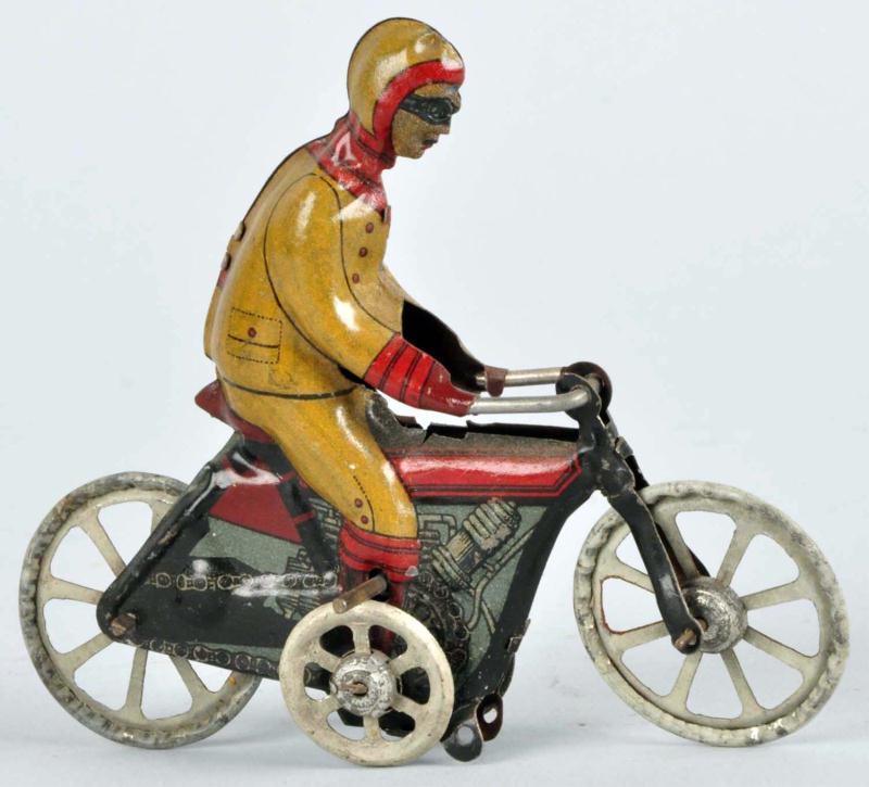 Tin Litho Motorcycle Penny Toy. 