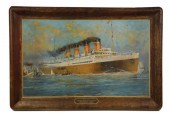 TIN LITHO OCEAN LINER ADVERTIS