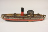 TIN LITHO TOY BOAT - Tin Litho