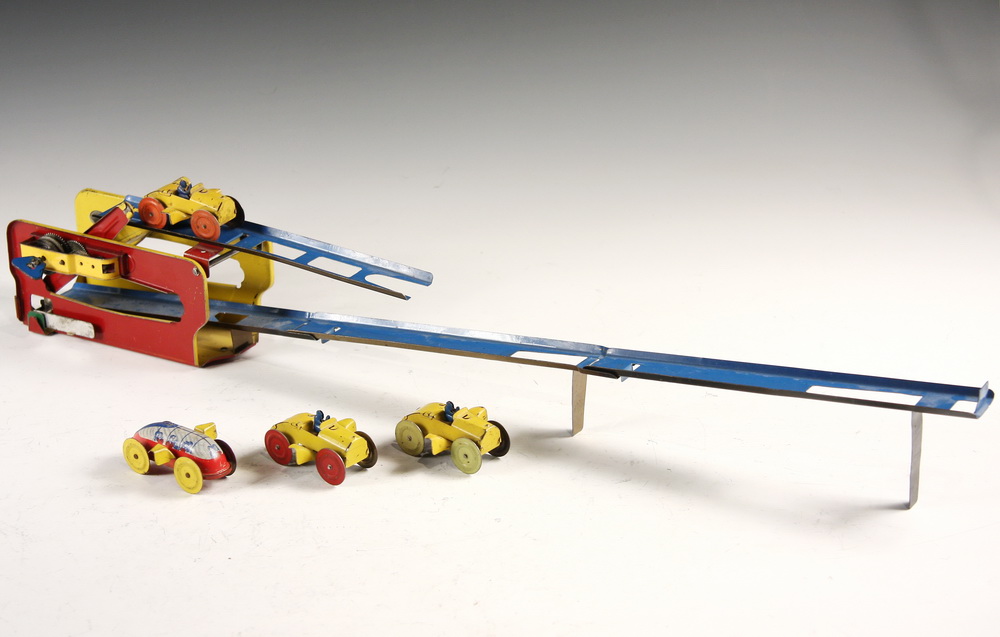 TIN LITHO TOY CAR TRACK -
