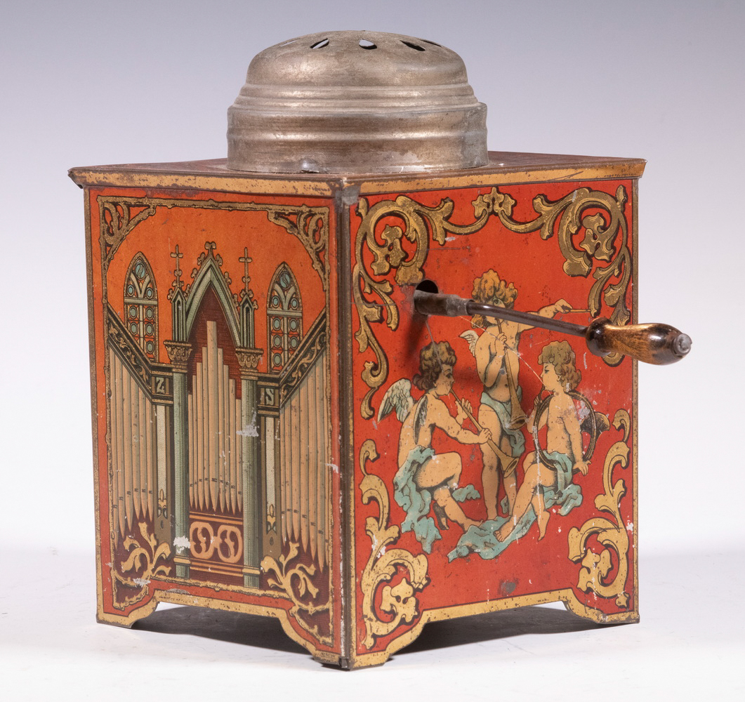 TIN LITHO TOY ORGAN BOX Circa