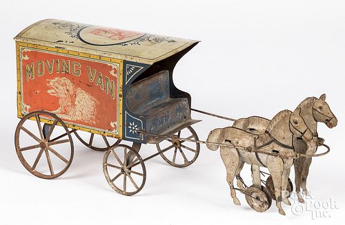 TIN LITHOGRAPH HORSE DRAWN MOVING