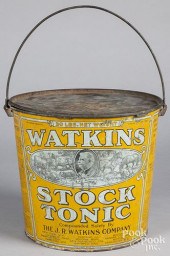 TIN LITHOGRAPH WATKINS STOCK T