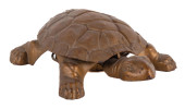 TIN PAINTED TURTLE SPITTOON<br